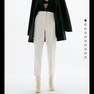 Zara Medium High Waist Cream Dress Pants